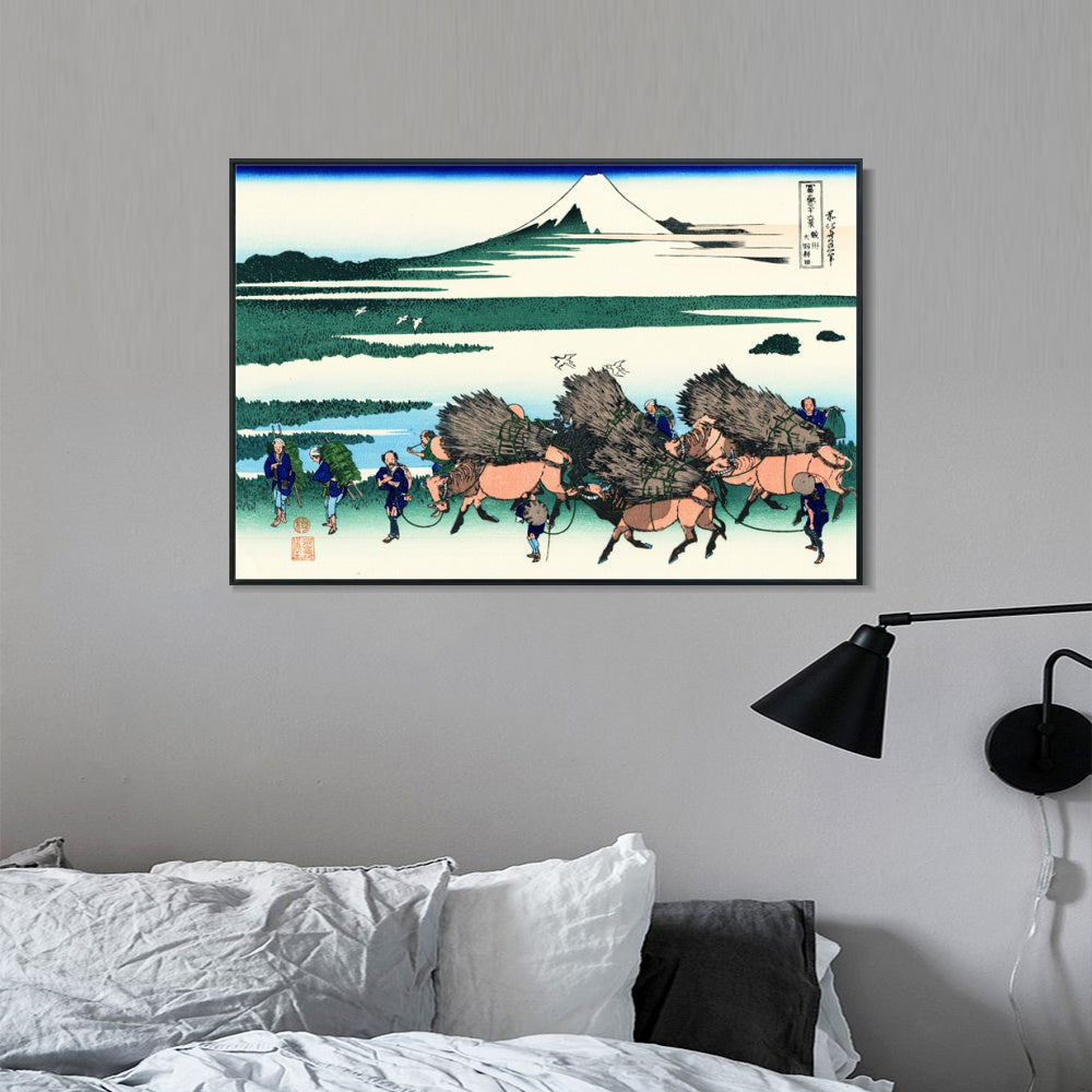 INVIN ART Framed Canvas Giclee Print 36 Vues du Mont Fuji, Ono Shinden by Katsushika Hokusai Wall Art Living Room Home Office Decorations