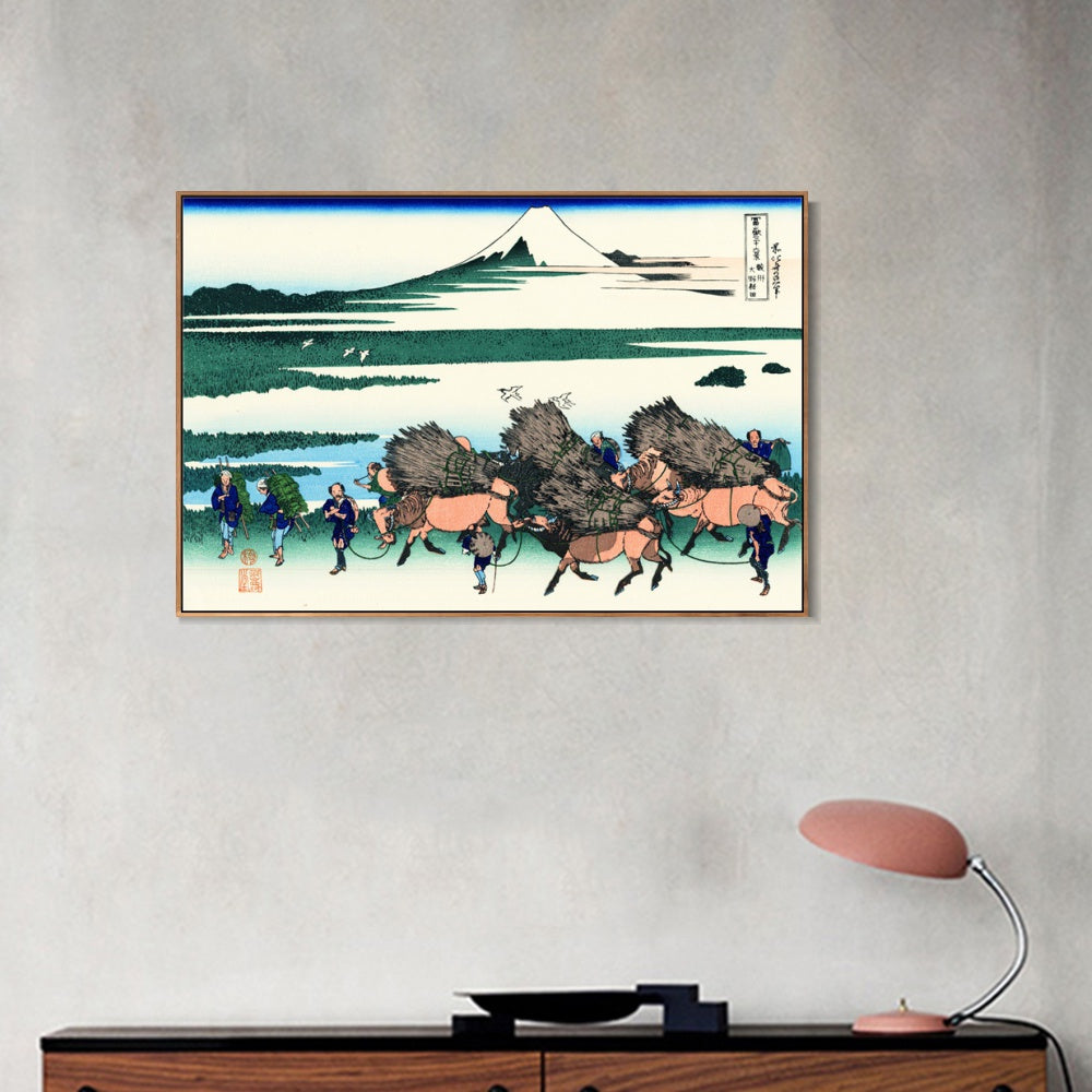 INVIN ART Framed Canvas Giclee Print 36 Vues du Mont Fuji, Ono Shinden by Katsushika Hokusai Wall Art Living Room Home Office Decorations