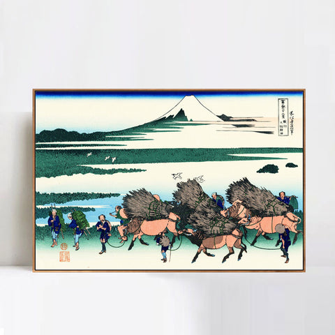 INVIN ART Framed Canvas Giclee Print 36 Vues du Mont Fuji, Ono Shinden by Katsushika Hokusai Wall Art Living Room Home Office Decorations