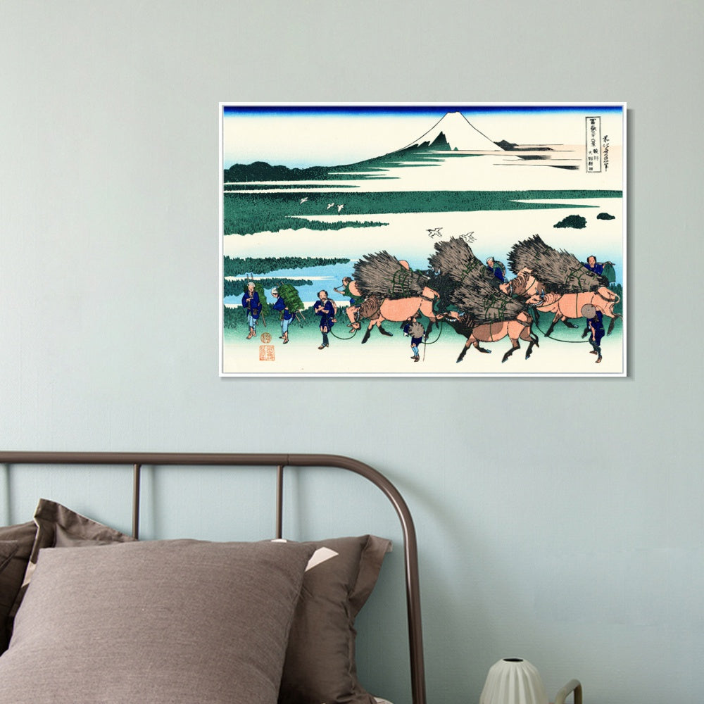 INVIN ART Framed Canvas Giclee Print 36 Vues du Mont Fuji, Ono Shinden by Katsushika Hokusai Wall Art Living Room Home Office Decorations