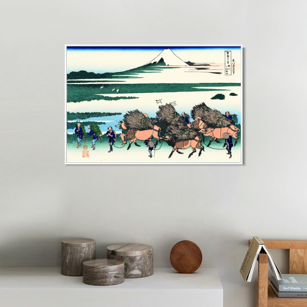 INVIN ART Framed Canvas Giclee Print 36 Vues du Mont Fuji, Ono Shinden by Katsushika Hokusai Wall Art Living Room Home Office Decorations