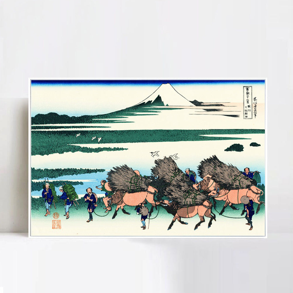 INVIN ART Framed Canvas Giclee Print 36 Vues du Mont Fuji, Ono Shinden by Katsushika Hokusai Wall Art Living Room Home Office Decorations