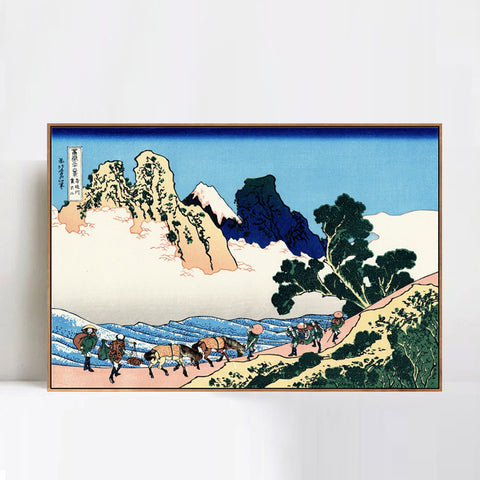INVIN ART Framed Canvas Giclee Print The back of the Fuji from the Minobu river by Katsushika Hokusai Wall Art Living Room Home Office Decorations