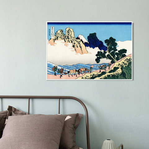 INVIN ART Framed Canvas Giclee Print The back of the Fuji from the Minobu river by Katsushika Hokusai Wall Art Living Room Home Office Decorations