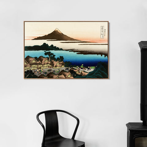 INVIN ART Framed Canvas Giclee Print Dawn at Isawa in The Kai Province by Katsushika Hokusai Wall Art Living Room Home Office Decorations