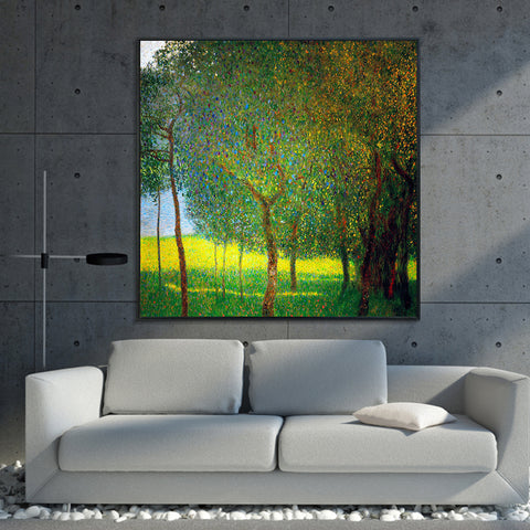 INVIN ART Framed Canvas Giclee Print Art Trees by Gustav Klimt Wall Art Living Room Home Office Decorations
