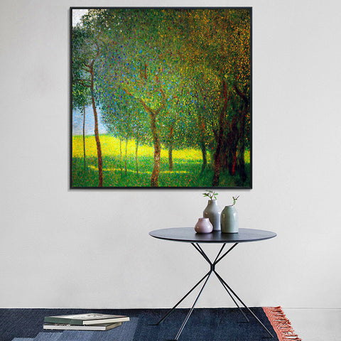 INVIN ART Framed Canvas Giclee Print Art Trees by Gustav Klimt Wall Art Living Room Home Office Decorations