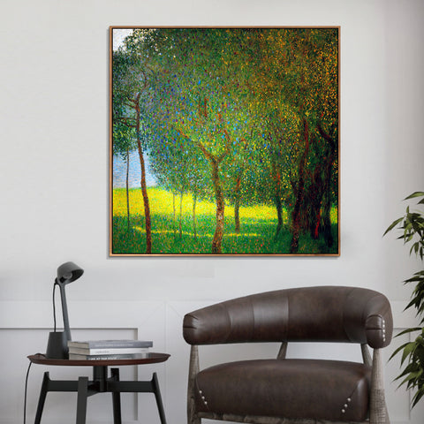 INVIN ART Framed Canvas Giclee Print Art Trees by Gustav Klimt Wall Art Living Room Home Office Decorations