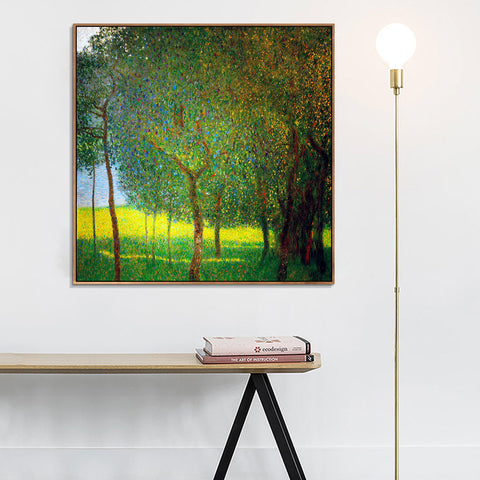 INVIN ART Framed Canvas Giclee Print Art Trees by Gustav Klimt Wall Art Living Room Home Office Decorations