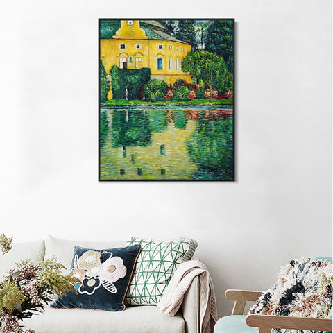 INVIN ART Framed Canvas Giclee Print Art Series#35 by Gustav Klimt Wall Art Living Room Home Office Decorations