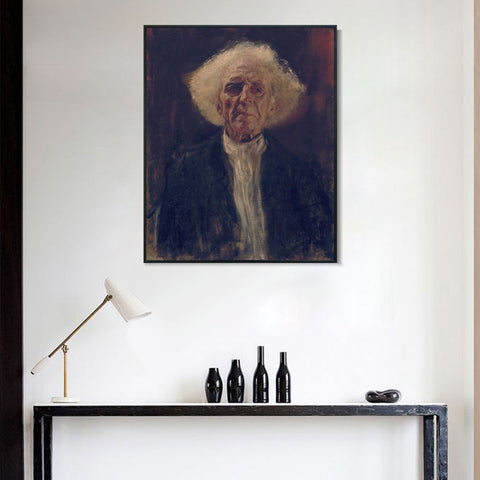 INVIN ART Framed Canvas Giclee Print Art Study of the Head of a Blind Man by Gustav Klimt Wall Art Living Room Home Office Decorations