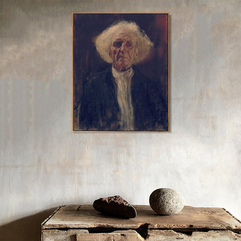 INVIN ART Framed Canvas Giclee Print Art Study of the Head of a Blind Man by Gustav Klimt Wall Art Living Room Home Office Decorations