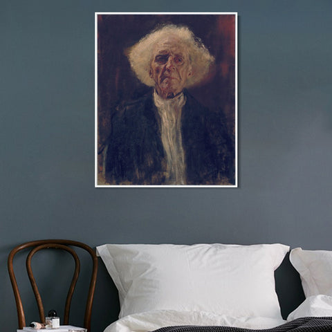 INVIN ART Framed Canvas Giclee Print Art Study of the Head of a Blind Man by Gustav Klimt Wall Art Living Room Home Office Decorations