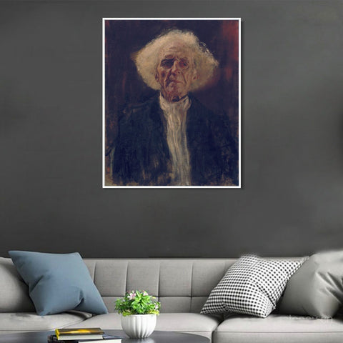 INVIN ART Framed Canvas Giclee Print Art Study of the Head of a Blind Man by Gustav Klimt Wall Art Living Room Home Office Decorations