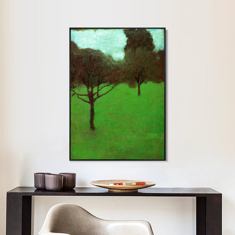 INVIN ART Framed Canvas Giclee Print Art Green Trees by Gustav Klimt Wall Art Living Room Home Office Decorations