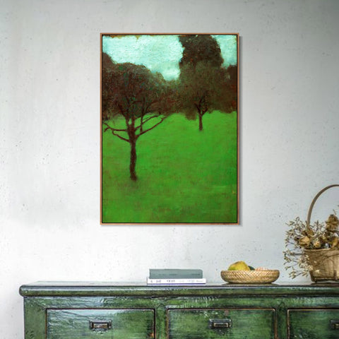 INVIN ART Framed Canvas Giclee Print Art Green Trees by Gustav Klimt Wall Art Living Room Home Office Decorations