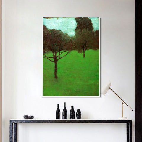 INVIN ART Framed Canvas Giclee Print Art Green Trees by Gustav Klimt Wall Art Living Room Home Office Decorations