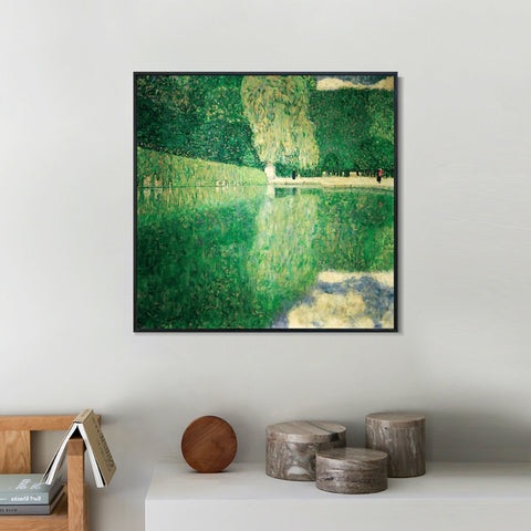 INVIN ART Framed Canvas Giclee Print Art Sch?nbrunner Schlosspark 1916 by Gustav Klimt Wall Art Living Room Home Office Decorations