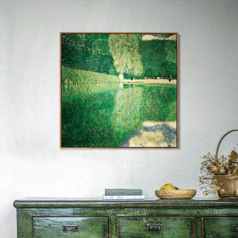 INVIN ART Framed Canvas Giclee Print Art Sch?nbrunner Schlosspark 1916 by Gustav Klimt Wall Art Living Room Home Office Decorations