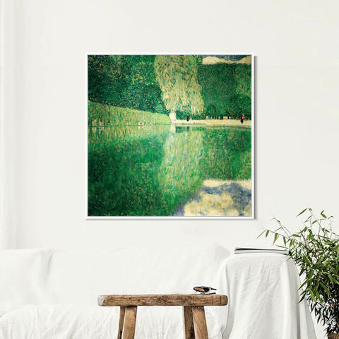 INVIN ART Framed Canvas Giclee Print Art Sch?nbrunner Schlosspark 1916 by Gustav Klimt Wall Art Living Room Home Office Decorations