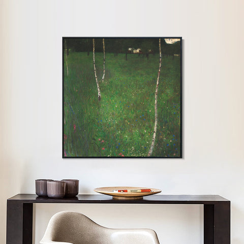INVIN ART Framed Canvas Giclee Print Art Farmhouse with Birch Trees by Gustav Klimt Wall Art Living Room Home Office Decorations