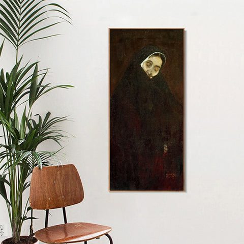INVIN ART Framed Canvas Giclee Print Art Alte Frau 1909, Old Woman by Gustav Klimt Wall Art Living Room Home Office Decorations