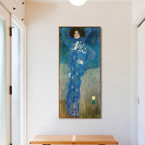 INVIN ART Framed Canvas Giclee Print Art Portrait of Emilie Floge#2 by Gustav Klimt Wall Art Living Room Home Office Decorations