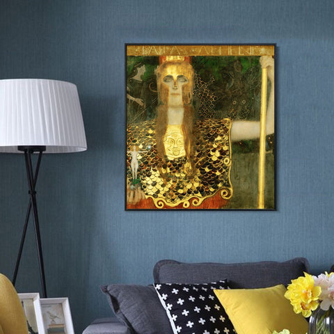 INVIN ART Framed Canvas Giclee Print Art Series#56 by Gustav Klimt Wall Art Living Room Home Office Decorations