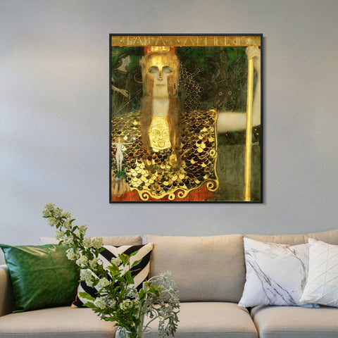 INVIN ART Framed Canvas Giclee Print Art Series#56 by Gustav Klimt Wall Art Living Room Home Office Decorations