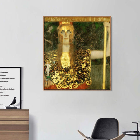 INVIN ART Framed Canvas Giclee Print Art Series#56 by Gustav Klimt Wall Art Living Room Home Office Decorations