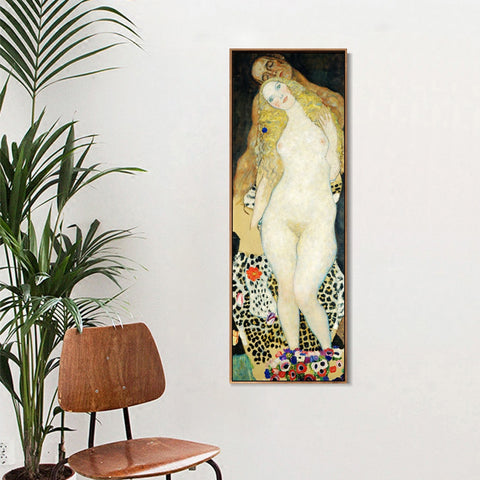 INVIN ART Framed Canvas Giclee Print Art Series#57 Lover by Gustav Klimt Wall Art Living Room Home Office Decorations