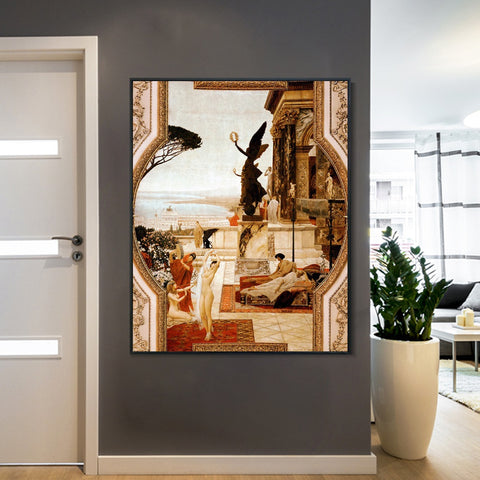INVIN ART Framed Canvas Giclee Print Art Series#58 by Gustav Klimt Wall Art Living Room Home Office Decorations