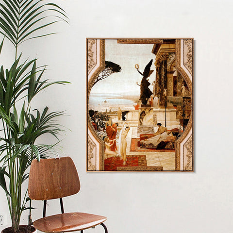 INVIN ART Framed Canvas Giclee Print Art Series#58 by Gustav Klimt Wall Art Living Room Home Office Decorations