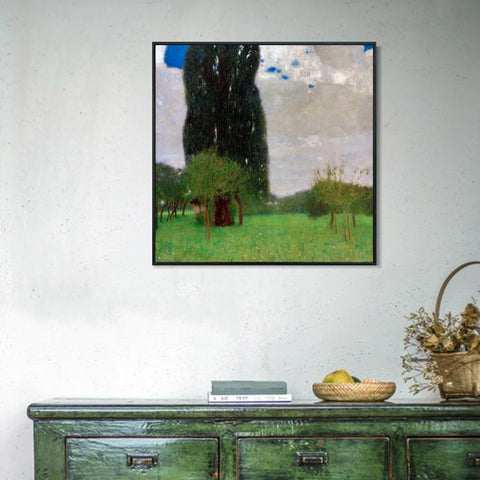 INVIN ART Framed Canvas Giclee Print Art Green Trees#2 by Gustav Klimt Wall Art Living Room Home Office Decorations