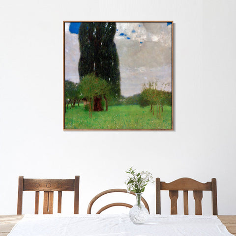 INVIN ART Framed Canvas Giclee Print Art Green Trees#2 by Gustav Klimt Wall Art Living Room Home Office Decorations