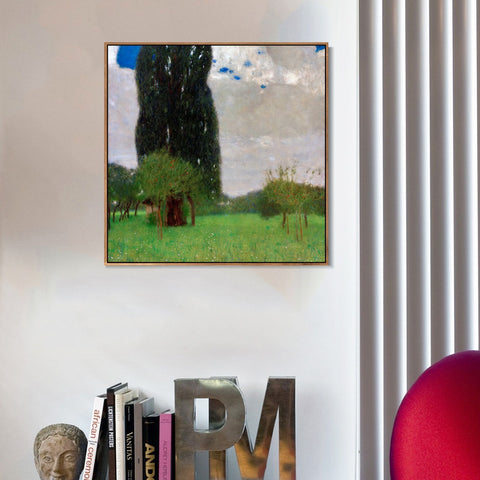 INVIN ART Framed Canvas Giclee Print Art Green Trees#2 by Gustav Klimt Wall Art Living Room Home Office Decorations
