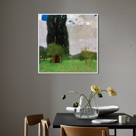 INVIN ART Framed Canvas Giclee Print Art Green Trees#2 by Gustav Klimt Wall Art Living Room Home Office Decorations
