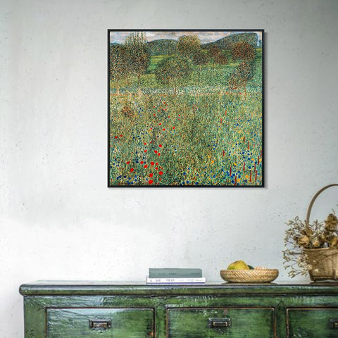 INVIN ART Framed Canvas Giclee Print Art Trees and flowers by Gustav Klimt Wall Art Living Room Home Office Decorations
