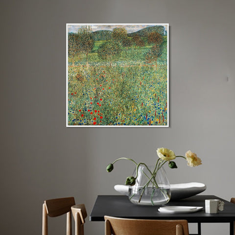INVIN ART Framed Canvas Giclee Print Art Trees and flowers by Gustav Klimt Wall Art Living Room Home Office Decorations