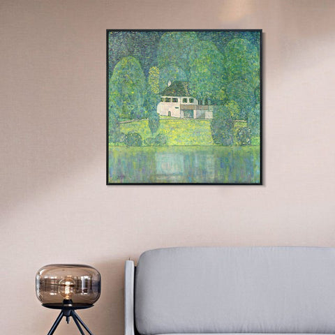 INVIN ART Framed Canvas Giclee Print Art Litzlbergkeller am Attersee 1915 by Gustav Klimt Wall Art Living Room Home Office Decorations