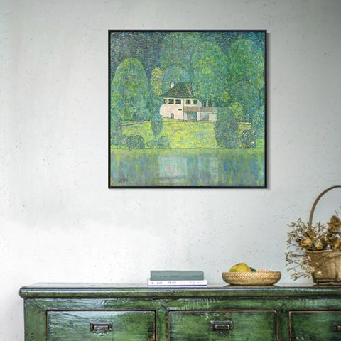 INVIN ART Framed Canvas Giclee Print Art Litzlbergkeller am Attersee 1915 by Gustav Klimt Wall Art Living Room Home Office Decorations