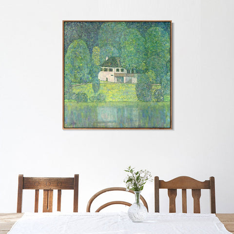 INVIN ART Framed Canvas Giclee Print Art Litzlbergkeller am Attersee 1915 by Gustav Klimt Wall Art Living Room Home Office Decorations