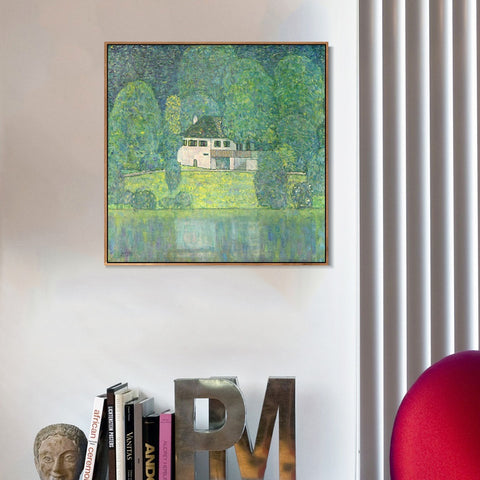 INVIN ART Framed Canvas Giclee Print Art Litzlbergkeller am Attersee 1915 by Gustav Klimt Wall Art Living Room Home Office Decorations