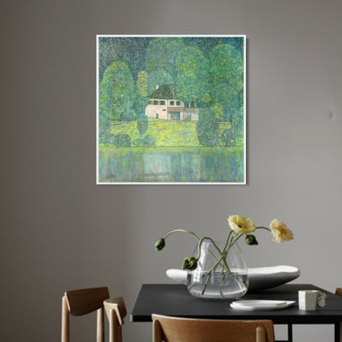 INVIN ART Framed Canvas Giclee Print Art Litzlbergkeller am Attersee 1915 by Gustav Klimt Wall Art Living Room Home Office Decorations