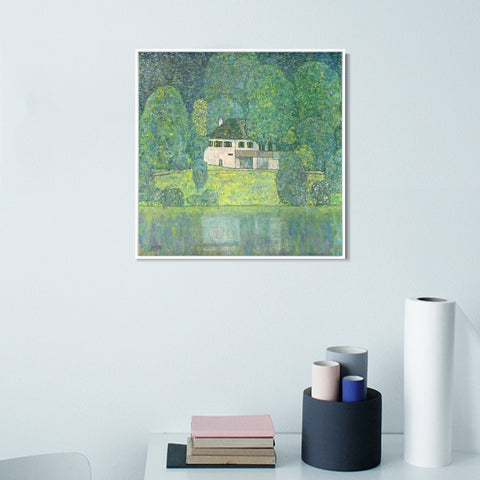 INVIN ART Framed Canvas Giclee Print Art Litzlbergkeller am Attersee 1915 by Gustav Klimt Wall Art Living Room Home Office Decorations