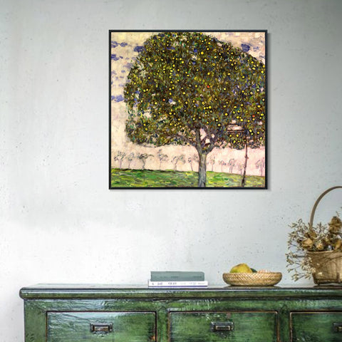 INVIN ART Framed Canvas Giclee Print Art Trees#4 by Gustav Klimt Wall Art Living Room Home Office Decorations