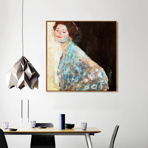 INVIN ART Framed Canvas Giclee Print Art Bust woman by Gustav Klimt Wall Art Living Room Home Office Decorations