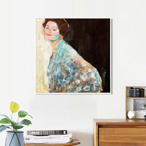 INVIN ART Framed Canvas Giclee Print Art Bust woman by Gustav Klimt Wall Art Living Room Home Office Decorations