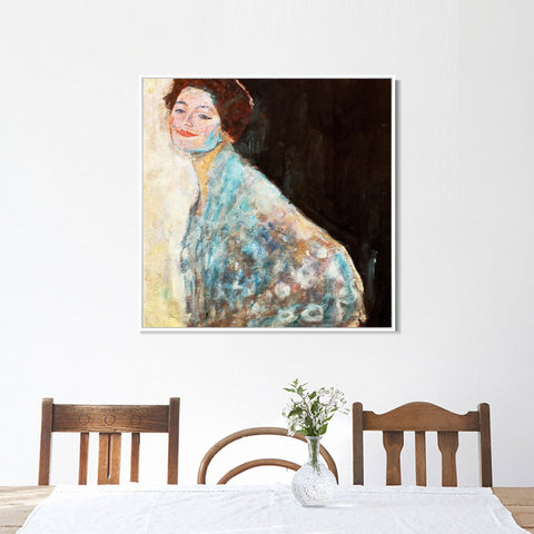 INVIN ART Framed Canvas Giclee Print Art Bust woman by Gustav Klimt Wall Art Living Room Home Office Decorations