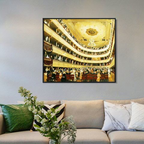 INVIN ART Framed Canvas Giclee Print Art The Auditorium Of The Old Castle Theatre, 1888 by Gustav Klimt Wall Art Living Room Home Office Decorations